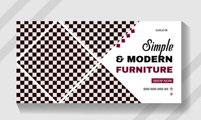 modern furniture social media cover design billboard banner.