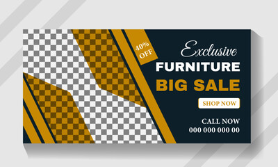 modern furniture social media cover design billboard banner.