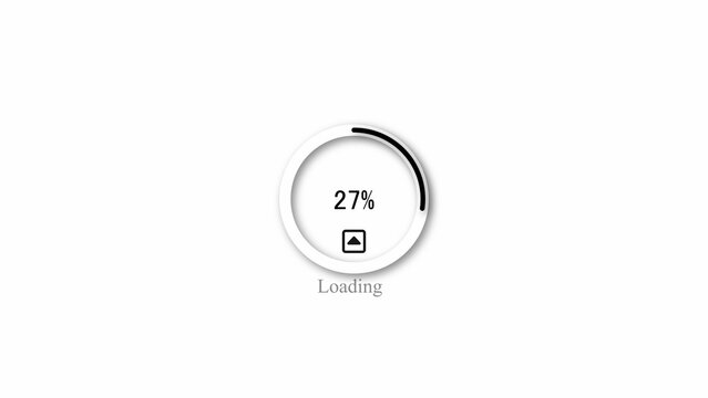 Loading bar icon on white color abstract background.
