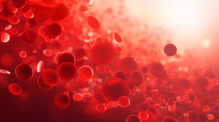 White blood cells in blood flow, Leukemia, Leukocytes and erythrocytes in vein - obrazy, fototapety, plakaty