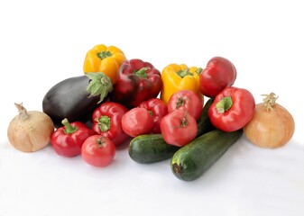 various colorful raw vegetables for cooking meals