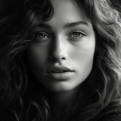 Fototapeta premium a woman with freckles looks at the camera as she poses for a picture