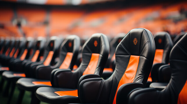 lots of small black stadium seats