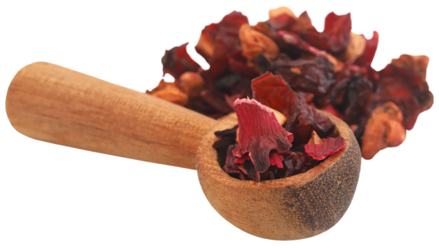 Herbal tea of roselle, rose hips and apple
