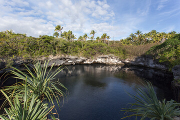 Fototapeta premium View of Hanawa Blue Hole in Ouvea
