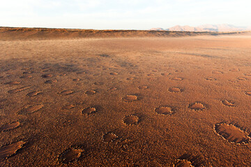 A helicopter view at sunset in sossusvlei area