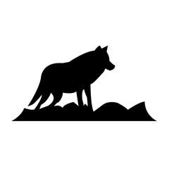 Howling Wolf silhouette, design logo. Wolf howling trending, wolf silhouette