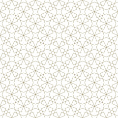 Seamless geometric ornament based on traditional islamic art.Brown color lines. For fabric,textile,cover,wrapping paper,background and lasercutting.