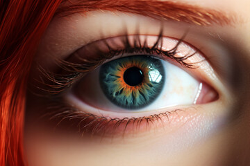 Zoom In On Teenage Girl With Colored Hair In Photography Studio.