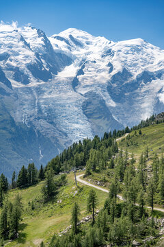 Elevated view of the Chamonix valley