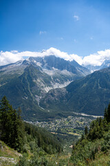 Fototapeta na wymiar Elevated view of the Chamonix valley