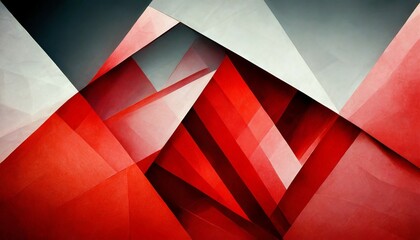 abstract red background with triangles and rectangle shapes layered in contemporary modern art design