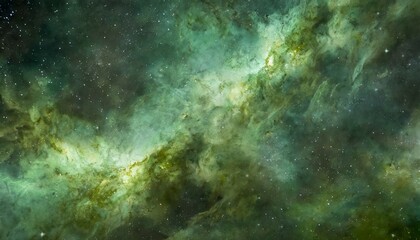 Fototapeta na wymiar green universe space nebula cosmic background generative ai