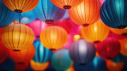 Fototapeta na wymiar Chinese lantern traditional Asian style. Festive background for Lunar New Year. Lantern Festival