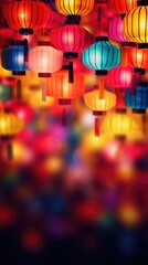 Chinese lantern traditional Asian style. Festive background for Lunar New Year. Lantern Festival - obrazy, fototapety, plakaty