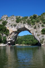Fototapeta na wymiar The Pont d'Arc, natural arch in Ardeche in France, Europe