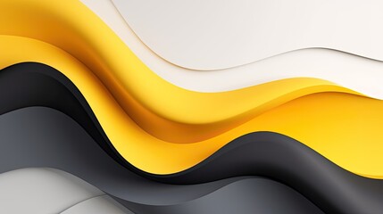 3d Mustard Yellow and Charcoal Gray swirling wavy background
