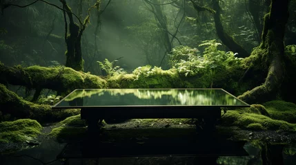  blank wooden table top natural world. ai generated. © 1st footage