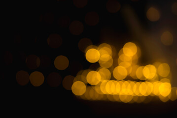 Fototapeta premium Festive Bokeh with Nine-Sided Golden Shapes