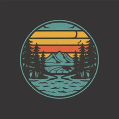 illustration of a background, t-shirt design, nature t-shirt design, nature vector illustration, nature mountain illustration 