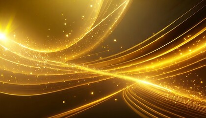 Fototapeta na wymiar abstract bright gold background elegant illustration moving fast neon golden light particles