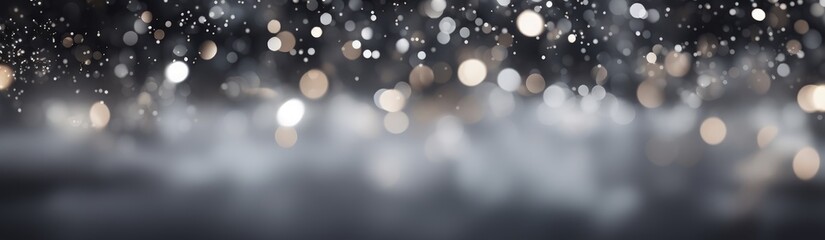 Silver and white bokeh lights defocused. christmas abstract background