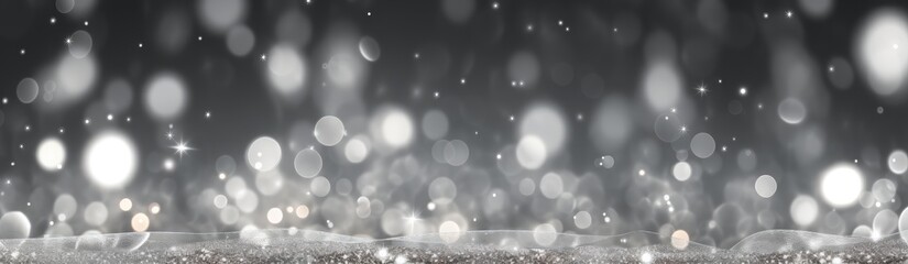 Christmas light background. Holiday glowing backdrop. Defocused Background With Blinking Stars. Blurred Bokeh.