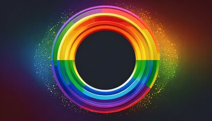 lgbt rainbow frame in circle shape for logo template banner