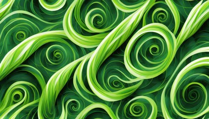 seamless modern abstract background with green swirls in modern and futuristic style generative ai