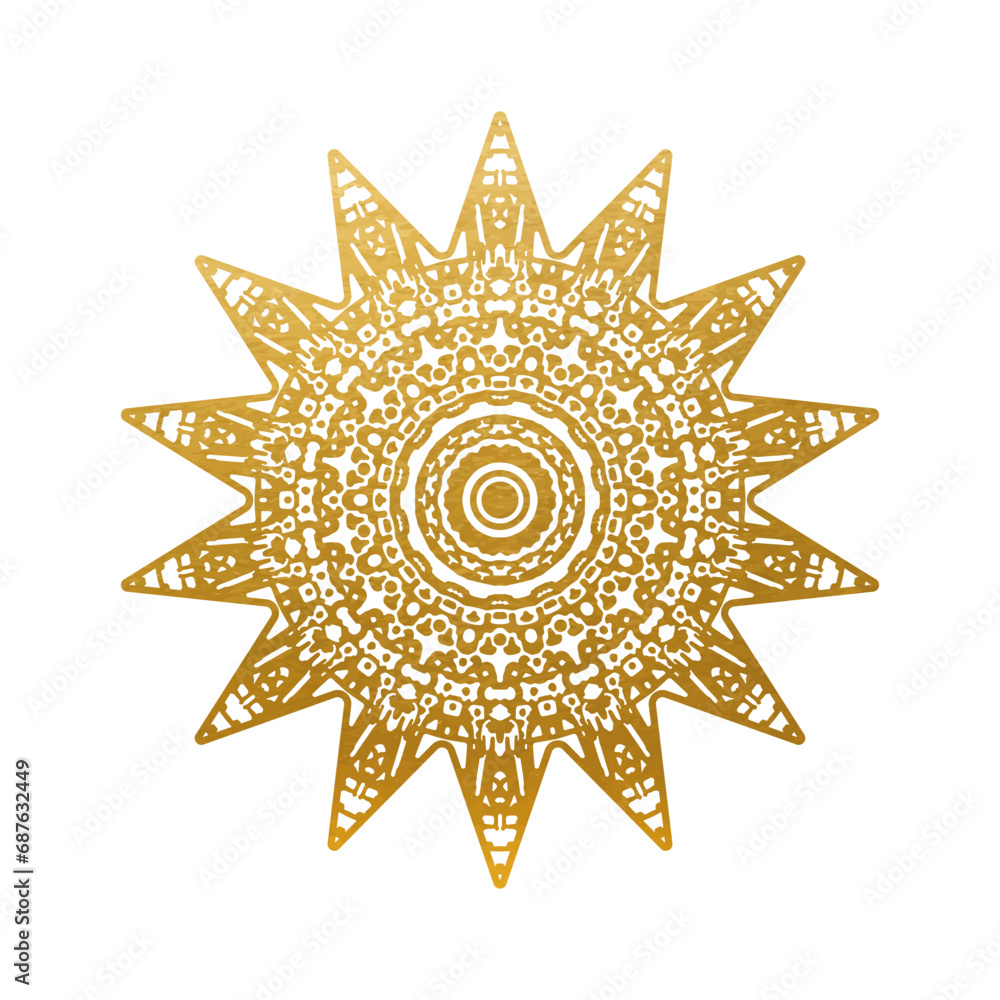 Wall mural gold star on white background