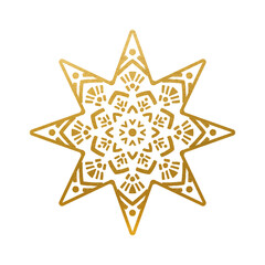 Gold Star on white background