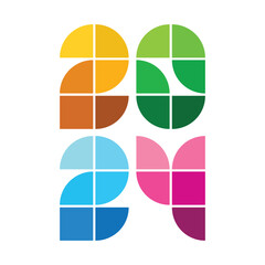 2024. 2024 Text similar design. Happy New Year 2024 vector design illustration. Premium vector design for poster, banner, greeting, and New Year 2024 celebration. 