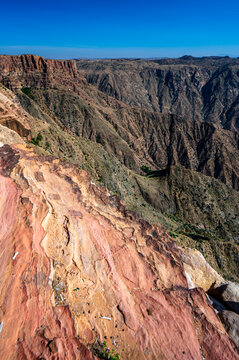 The Asir Mountains from the Habala (Al-Habalah) viewpoint, one of the most popular travel destination in Saudi Arabia.