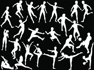 twenty three women white silhouettes in motion