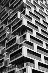 Obraz premium Beautiful modern architecture of the building. Urban skyline with skyscrapers. High-rise office buildings