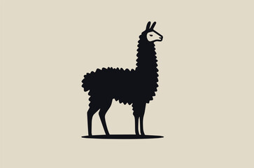 Beautiful modern llama logo. Simple and monochrome - obrazy, fototapety, plakaty