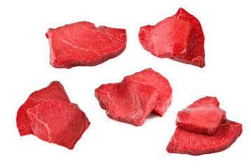 Beef steak isolated on white background.