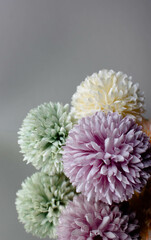 mirror flowers on white background