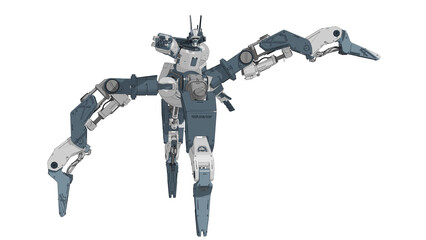 Custom Winter Colored Quad Leg Scout Mobile Suit Mech