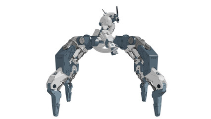 Custom Winter Colored Quad Leg Scout Mobile Suit Mech
