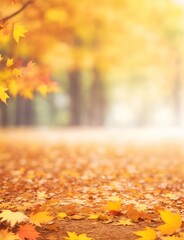 Autumn blurred background. AI generated illustration