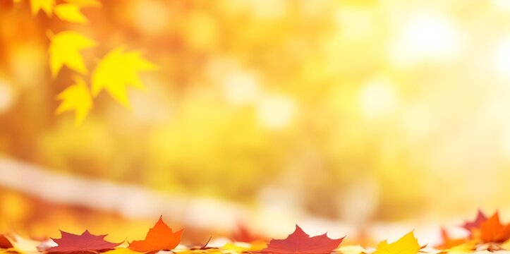 Autumn blurred background. AI generated illustration