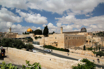 Fototapeta premium A view of Jerusalem showing the Dome of the Rock