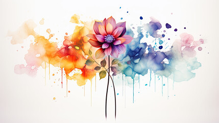Vibrant Watercolor Flowers Arrangement