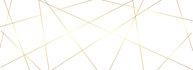 Geometric low poly abstract white and golden lines background. Abstract background with golden lines. Golden geometric random chaotic lines vector background.