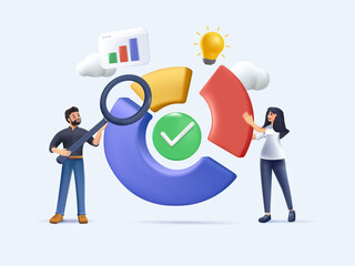 Teamwork power abstract concept 3D vector illustration. Effective team-working, project delivery, team members skills, teamwork solution, effective collaboration, goal achievement 3D abstract metaphor