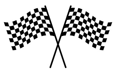 Checkered flag for car racing, two crossed sport racing flags - stock vector