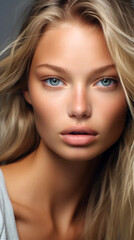 Fototapeta premium a close up portrait of a blond super model