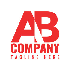 Minimal Letter AB Monogram Logo Design