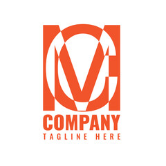 Minimal Letter MC or MVC Monogram Logo Design